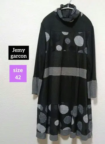 Jemy garcon 하이넥 도트 무늬 원피스 사이즈 42 일본제