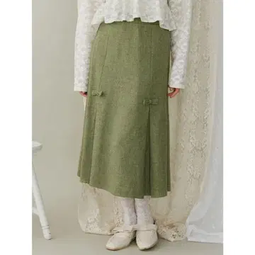 merry jenny 리보리츠 미디 스커트 (그린)