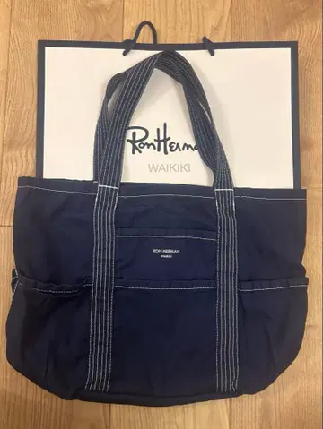 론 허먼 와이키키 네이비 토트백