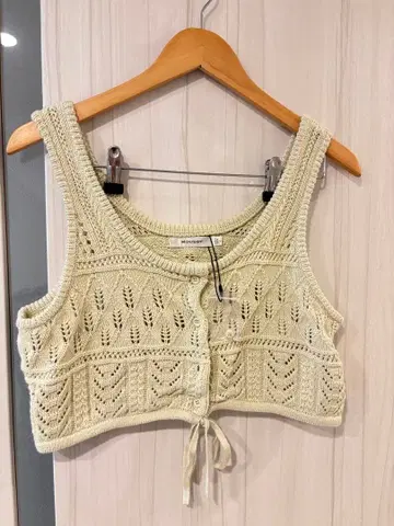 MOUSSY 레이스 편직 크롭 뷔스티에