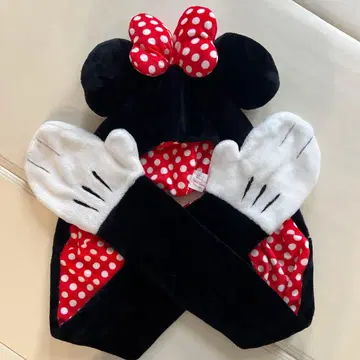 미니 팬캡 후드 부착 머플러 장갑