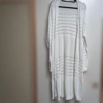 시스루 니트 화이트 가디건