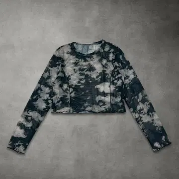 Y2K Dazy 시스루 메쉬 상의 그런지 (블랙 L)