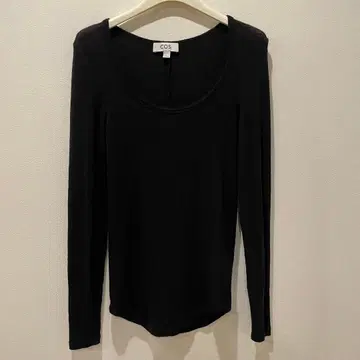 COS 코스 스쿱 넥 상의 S 사이즈 블랙