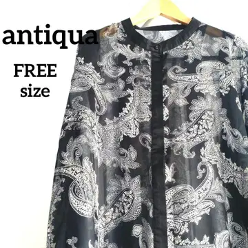 안티카 레트로 스타일리시 스트라이프 페이즐리 셔츠