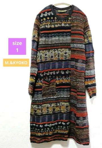 M.KYOKO 긴팔 니트 원피스 사이즈 1 일본제 알파카 혼방