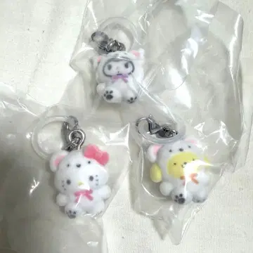 산리오 메지루시 액세서리 복슬복슬 스노우 플로키 가챠 3종 세트