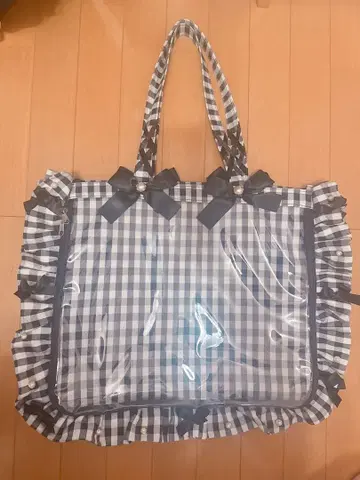 A3 프릴 디자인 이타백용 토트백 5주년 ver 체크 블랙