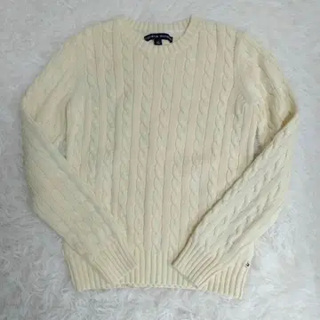 타미힐피거 아이보리 케이블 니트 S
