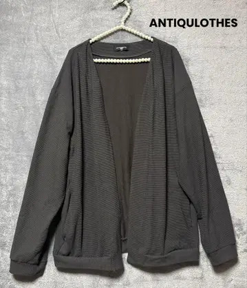 앤틱 로즈 남성용 다크 그레이 리브 가디건 L