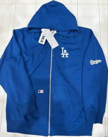 새상품 M 사이즈 MLB 다저스 풀 집업 후드티 블루