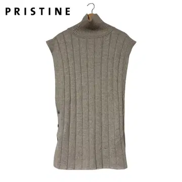 새상품 PRISTINE 야크 혼방 오가닉 코튼 리브 터틀넥 베스트