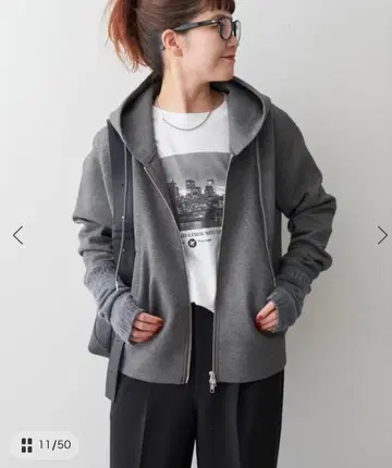 spick and span 스트레치 지퍼 후드티