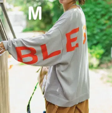 새상품 [be with M] Misayo 백 로고 가디건 그레이 M