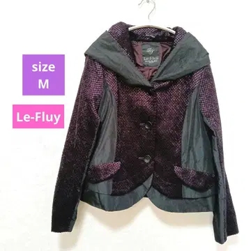 아코르 Le-Fluy 빅 칼라 이소재 자켓 사이즈 M 일본제