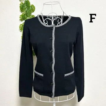 큐어스타일 F 긴팔 가디건 블랙 울/캐시미어 혼방