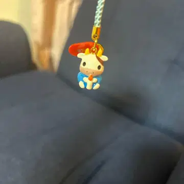 헤이세이 레트로 화이트 하쿠산궁 부적 기념품 소 모모 귀여운 스트랩