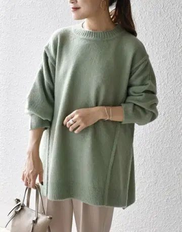 SHIPS [미사용 새상품 새상품급] 박스 슬릿 니트 24시간 배송