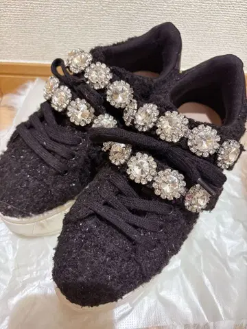 [ michellMacaron ] 트위드 비쥬 벨트 스니커즈