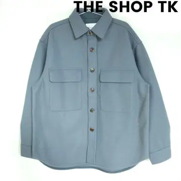 THE SHOP TK 컷 멜톤 CPO 셔츠 블루종 더스티 블루