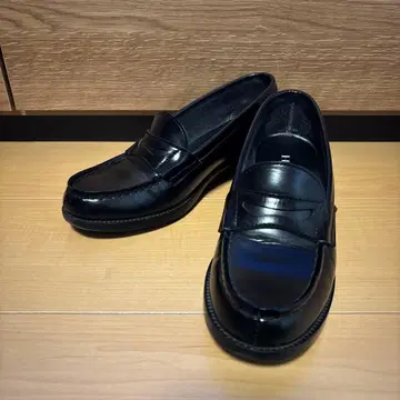 [ HARUTA ] 통굽 로퍼 블랙 24cm