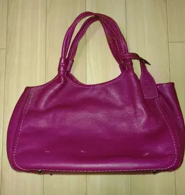 긴자 카네마츠 핑크 가죽 토트백