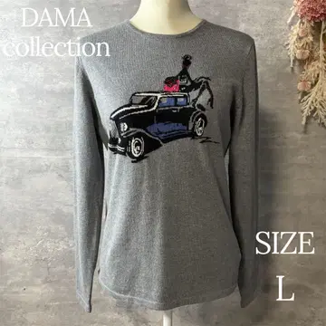 다마 컬렉션 코튼 캐시미어 니트 긴팔 자동차 디자인 빅 사이즈 L