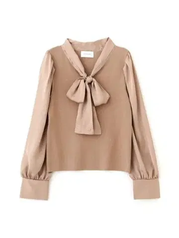 로고 참 포함 리본 니트 블라우스 JILLSTUART