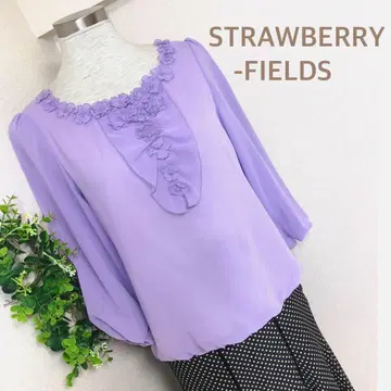 스트로베리 필드 라벤더색 하늘하늘 블라우스 M