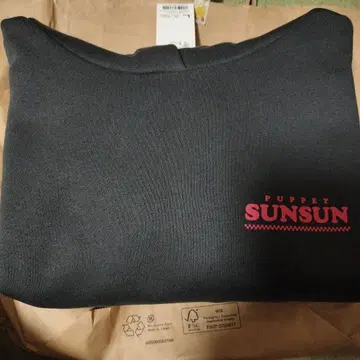 GU 스 후드 맨투맨 퍼펫 스 08 DARK GRAY