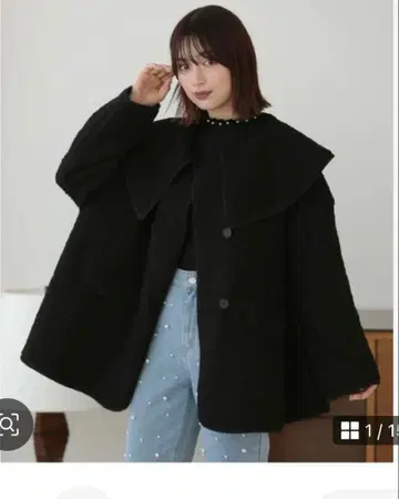 0.S.K 파이핑 보아 자켓 블랙