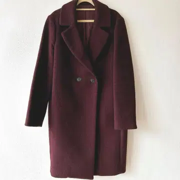 체스터 코트 프리 사이즈 보르도 아우터 코트 롱 코트