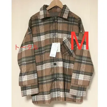 시마무라 nozomi 체크 셔츠 자켓 M 중브라운