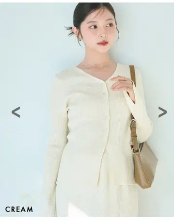 [ HARUKA DESIGN ] 소매 슬릿 리브 가디건