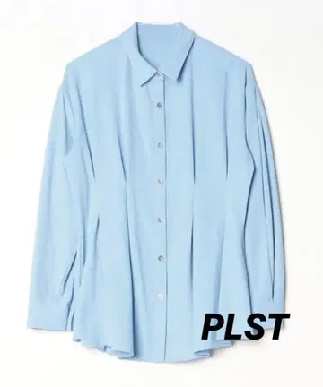 [ 새상품급 ] 플라스테 드레이피 페플럼 셔츠 블루