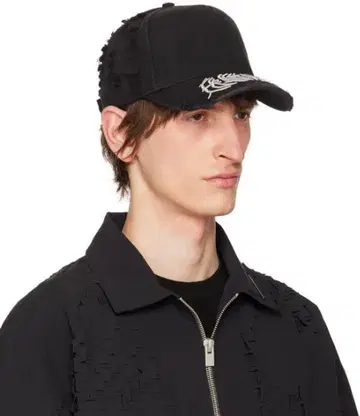 HELIOT EMIL 블랙 Distorted 캡 y2k 그런지