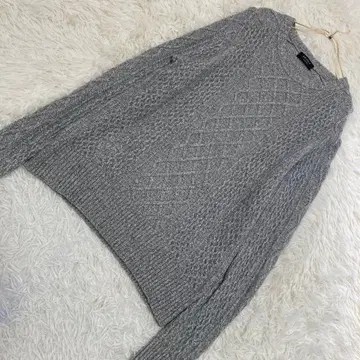 EPOCA UOMO 케이블 니트 그레이 50 깔끔한 돌려입기 고급스러운