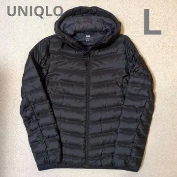 유니클로 남성용 울트라 라이트 다운 심리스 후드티 블랙 L