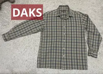 DAKS 체크 무늬 긴팔 셔츠 M