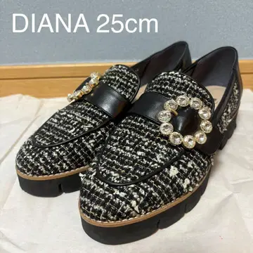 [ 다이애나 ] 비쥬 장식 트위드 로퍼 [ 25cm ]