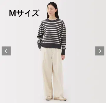 M 사이즈 가로 세로 스트레치 기모 턱 와이드 팬츠 아이보리