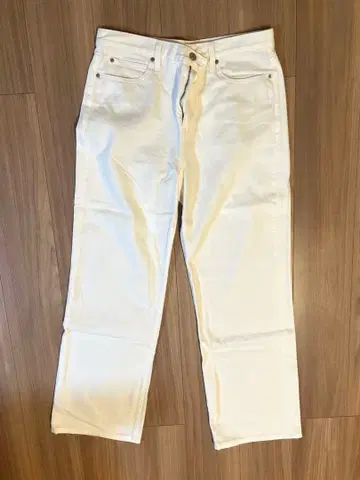 UNIQLO 와이드 스트레이트 청바지 W28 화이트