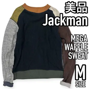새상품급 Jackman 메가 와플 맨투맨 M 써멀 클레이지 패턴
