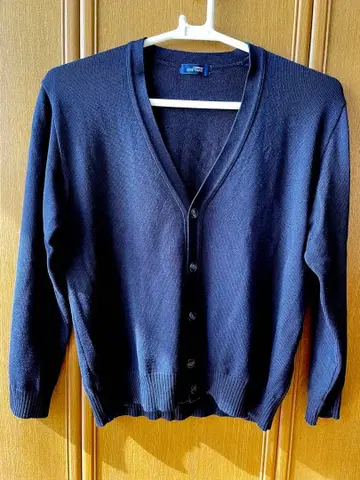 가디건 네이비 남성용 울 혼방