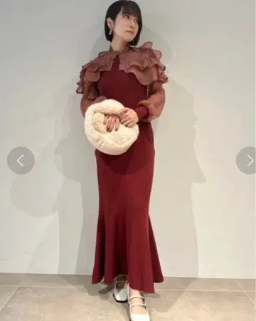 케이프 세트 니트 원피스