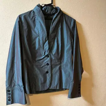 여성용 자켓 광택감 블루 그레이 40