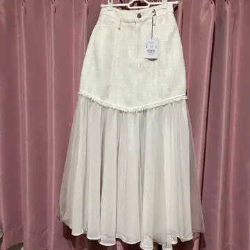 LIP SERVICE 플레어 롱 스커트 화이트