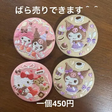 산리오 캐릭터즈 자수 캔뱃지 비스켓