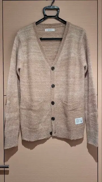 디테일즈 니트 가디건 모헤어 혼방 베이지 계열 구제 의류