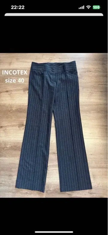 INCOTEX 스트라이프 슬랙스 사이즈 40